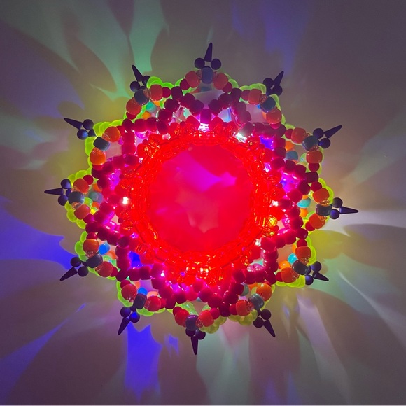 🪔”Diwali Festival of Lights”🪔 3D UFO PLUR Rave Custom Kandi Cuff - Picture 7 of 9